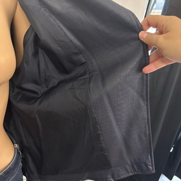 Zenana Outfitters Dark Navy Pleather Jacket - Picture 5 of 7